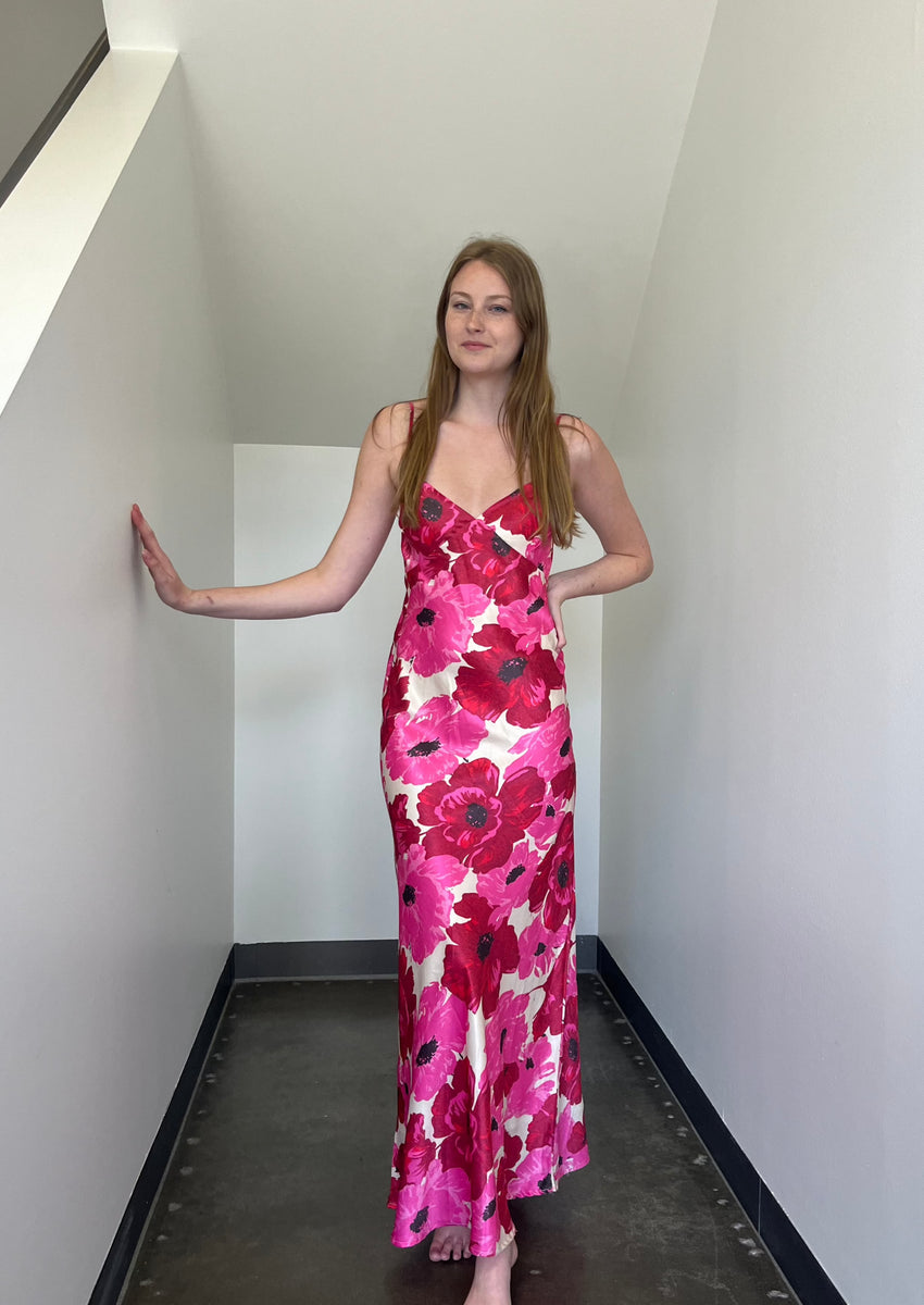 Rosetta Floral V-Neck Maxi Dress - Pink – Benaar LA