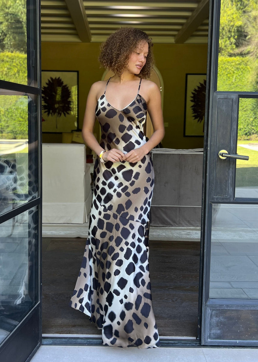 Samira Leopard Slip Maxi Dress Benaar LA