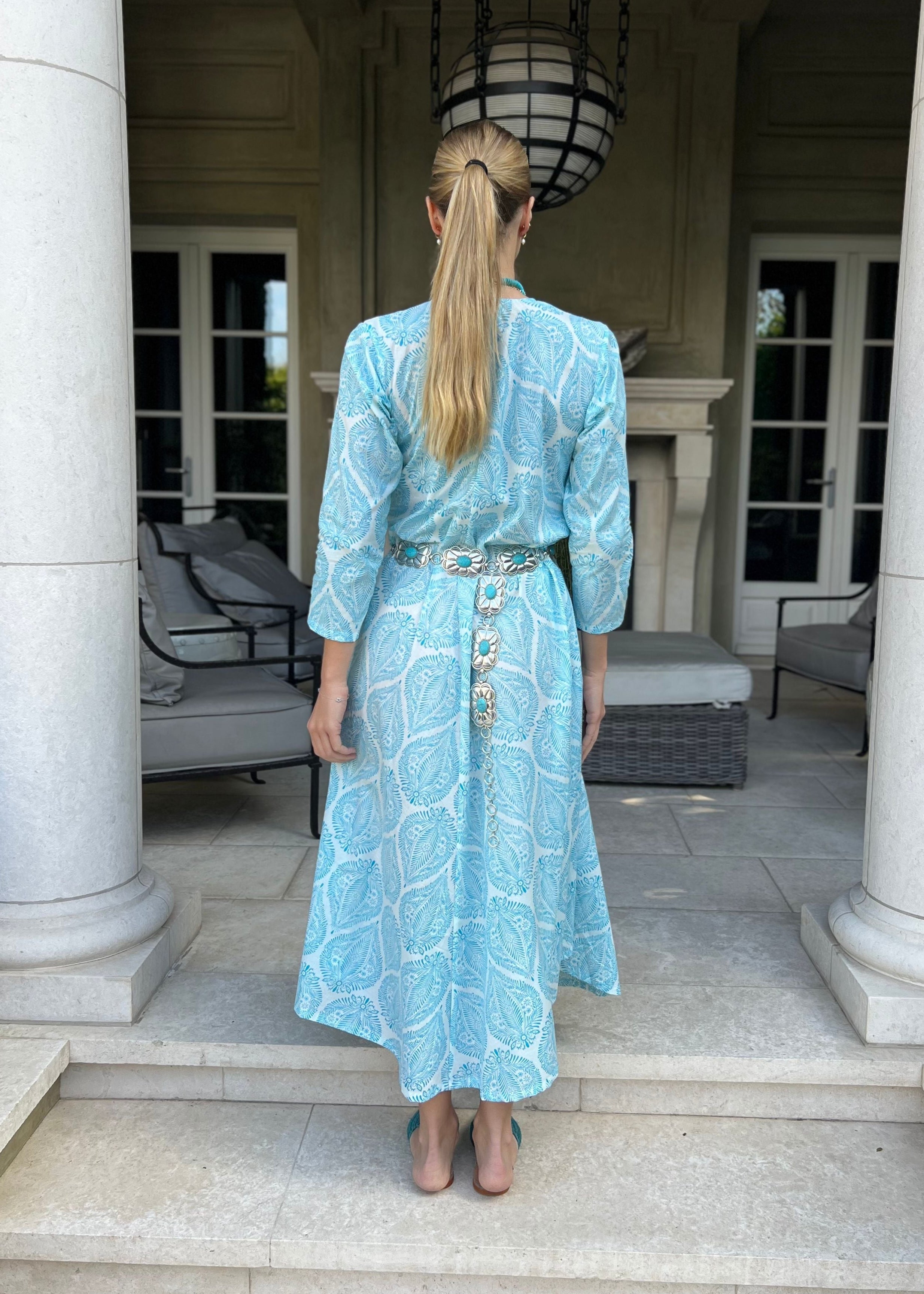 Debby Flowy Blue Maxi Dress Small Debby Flowy Blue Maxi Dress Small