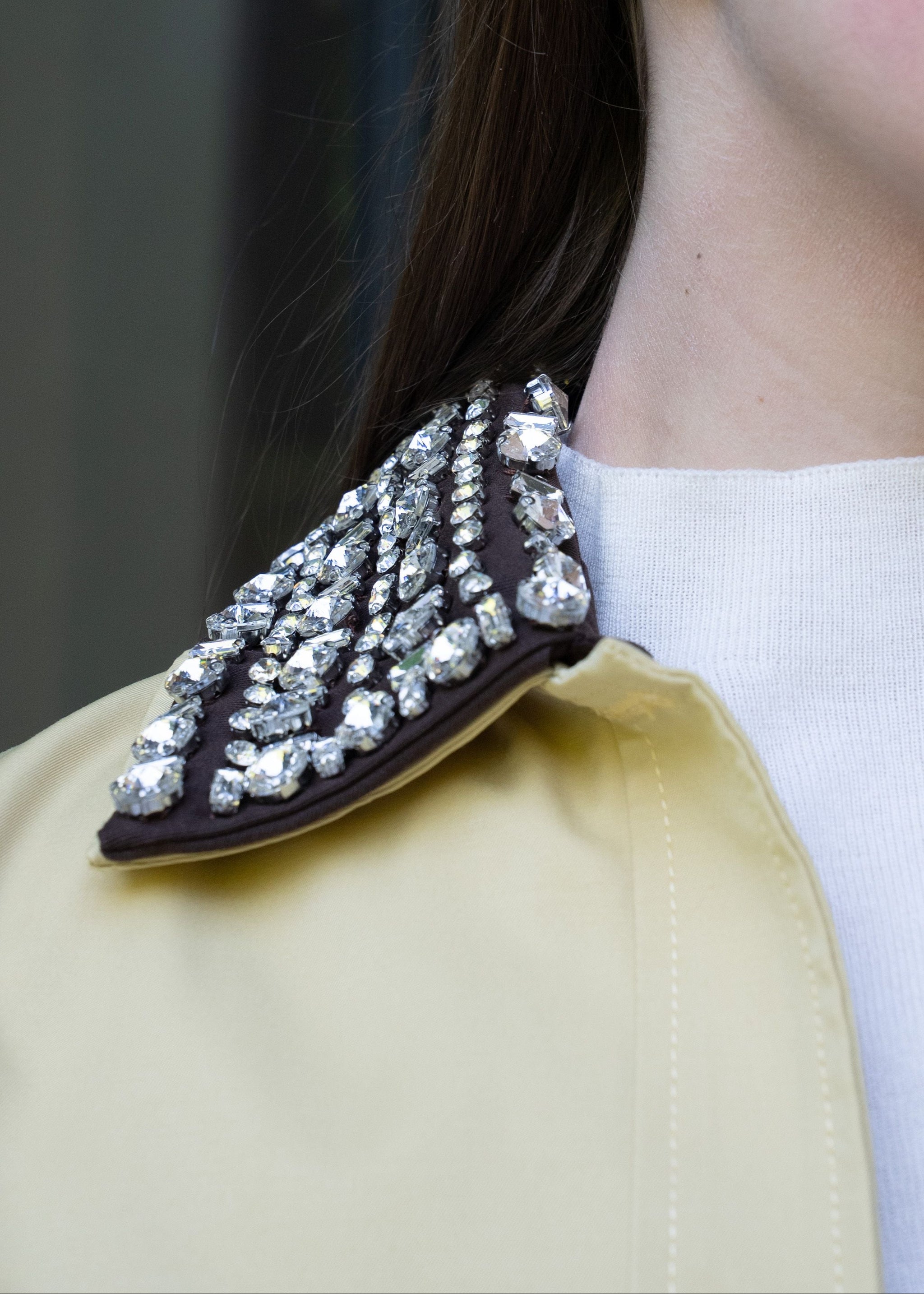 Shiloh Yellow Barn Jacket with Rhinestone Contrast Collar – Benaar LA