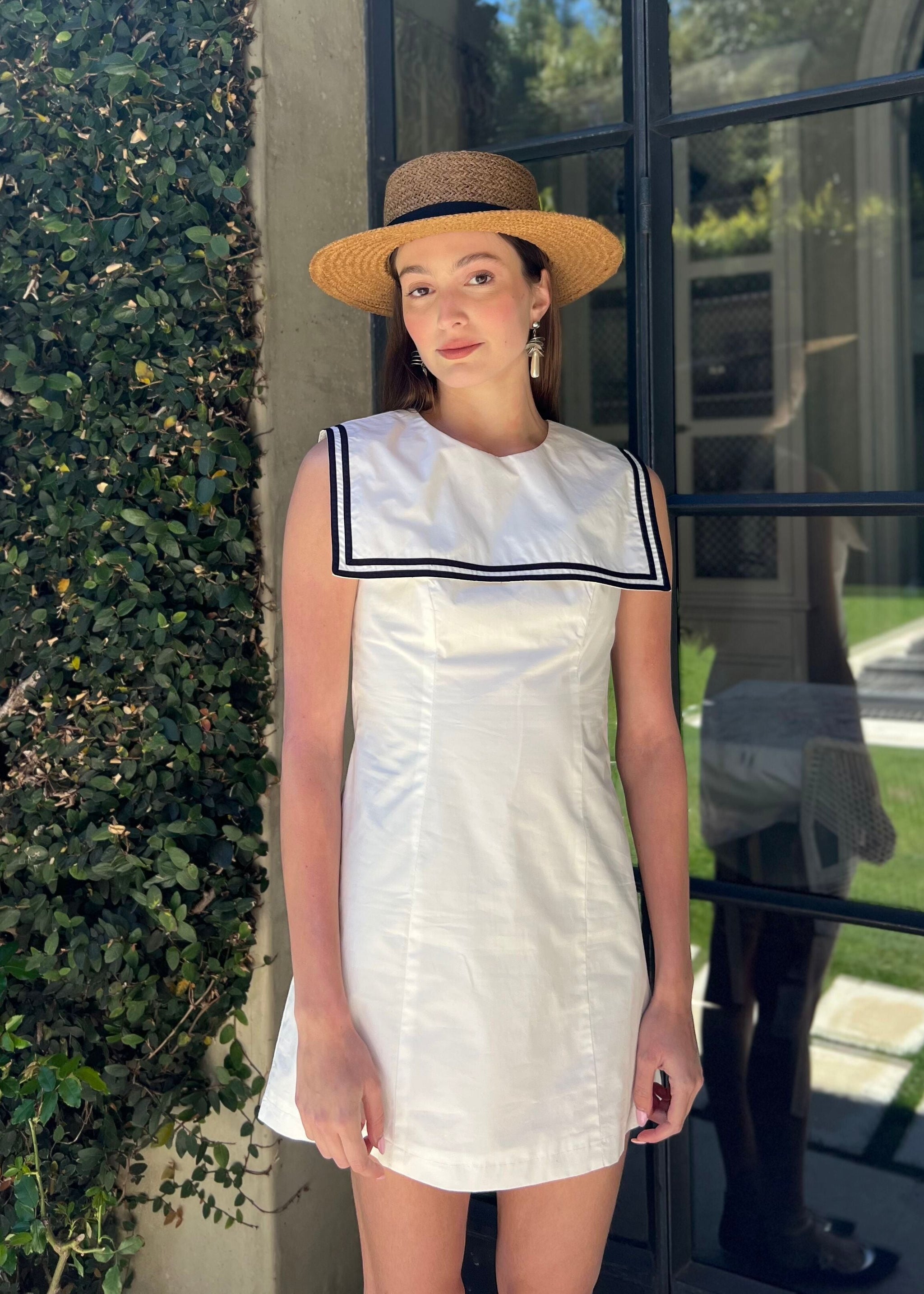 ワンピース Sailor knit mini dress ANDMARY】Sailor knit mini dress