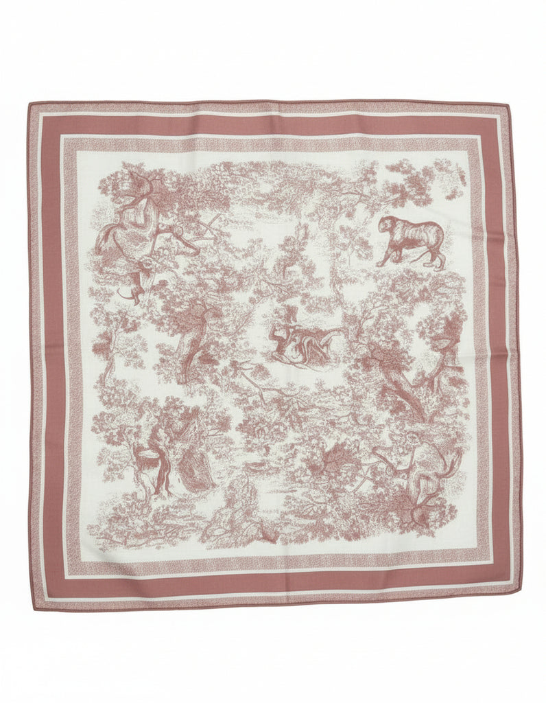 Fabric with a red and white pattern on a white surface