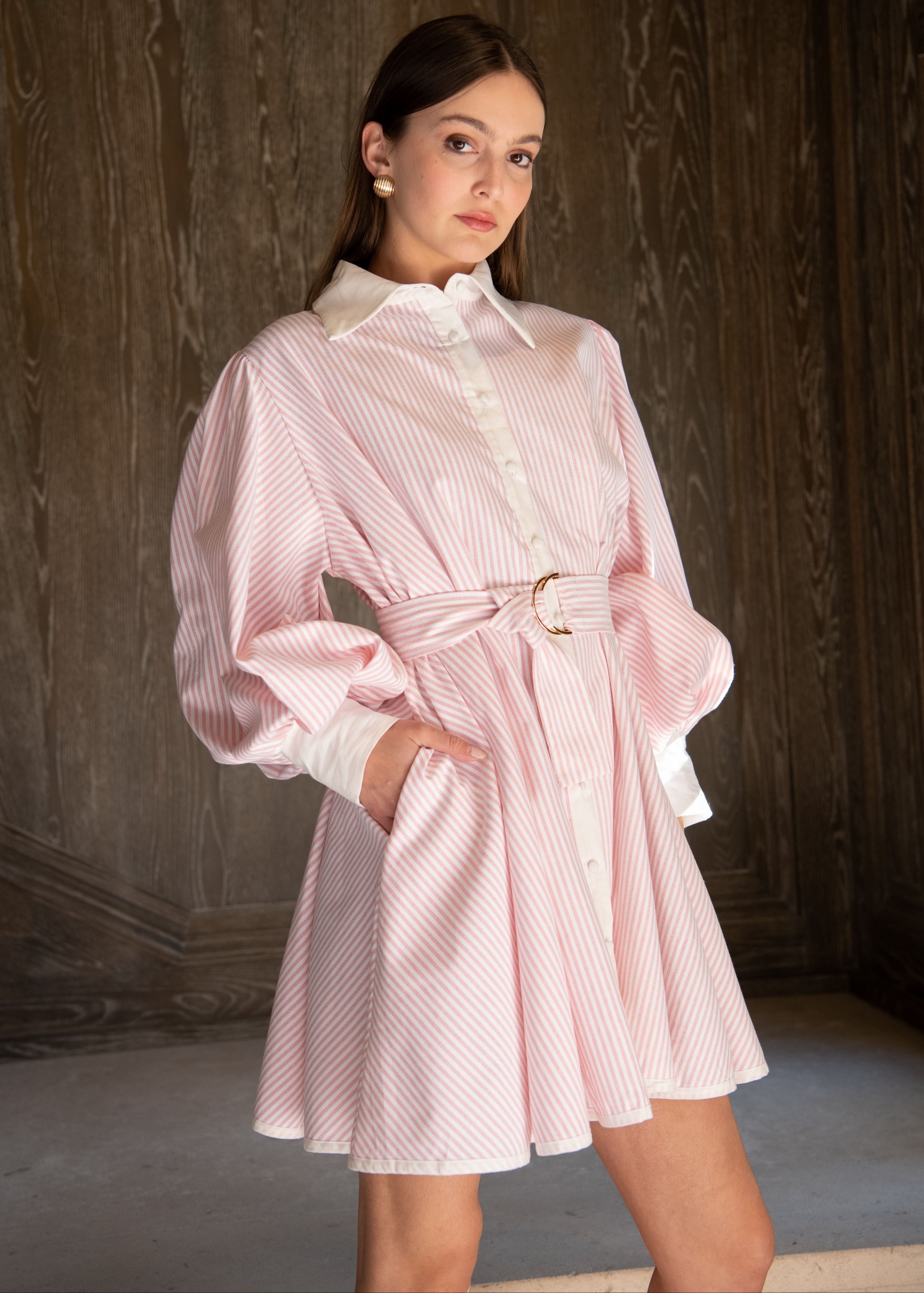 belted long sleeve mini dress Black Chenille Flowers Belted Long Sleeve Mini Dress