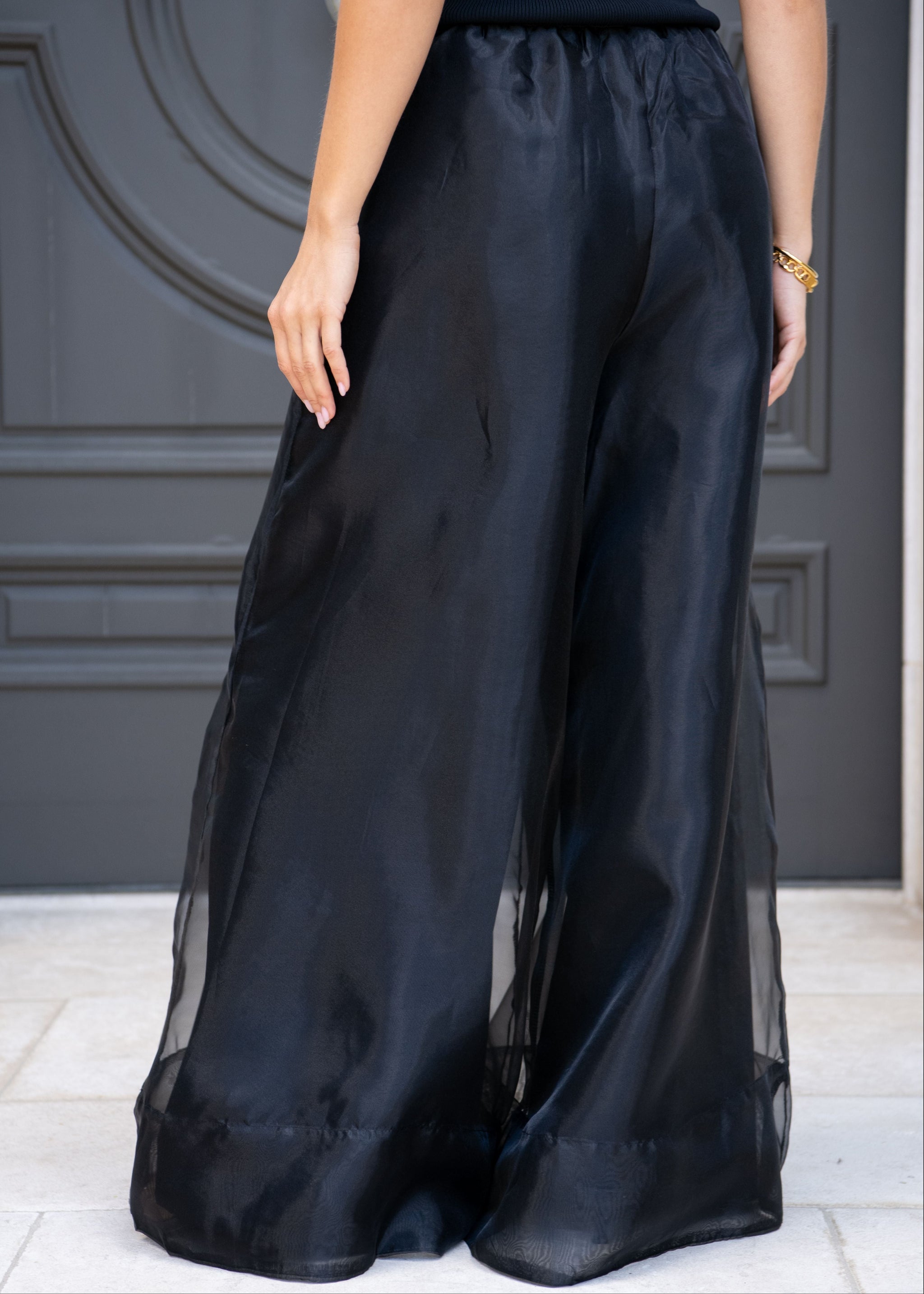 Isaiah Tulle Cropped Wide Leg Pants - Black – Benaar LA
