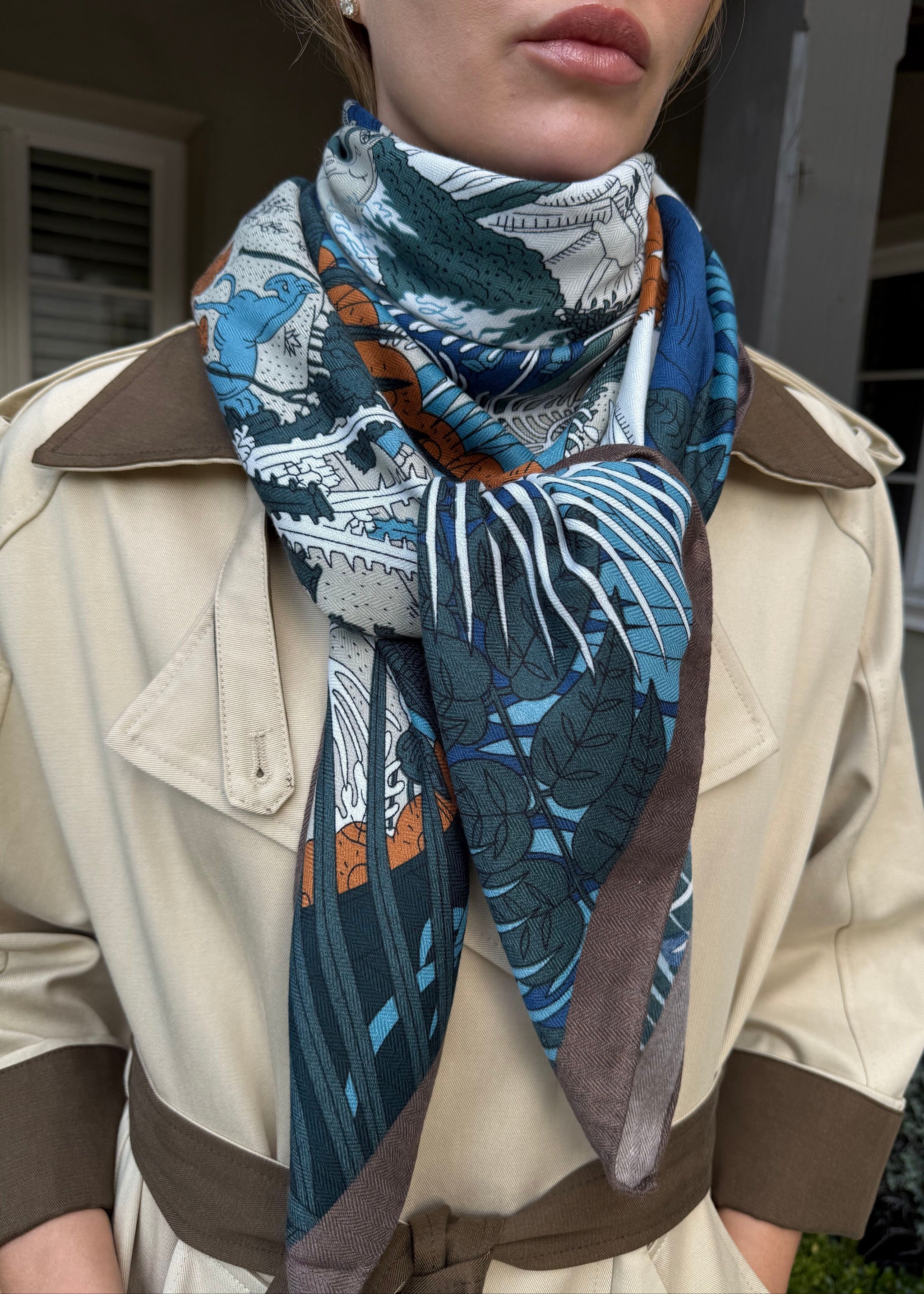 Preston Multicolor Shawl - Navy – Benaar LA