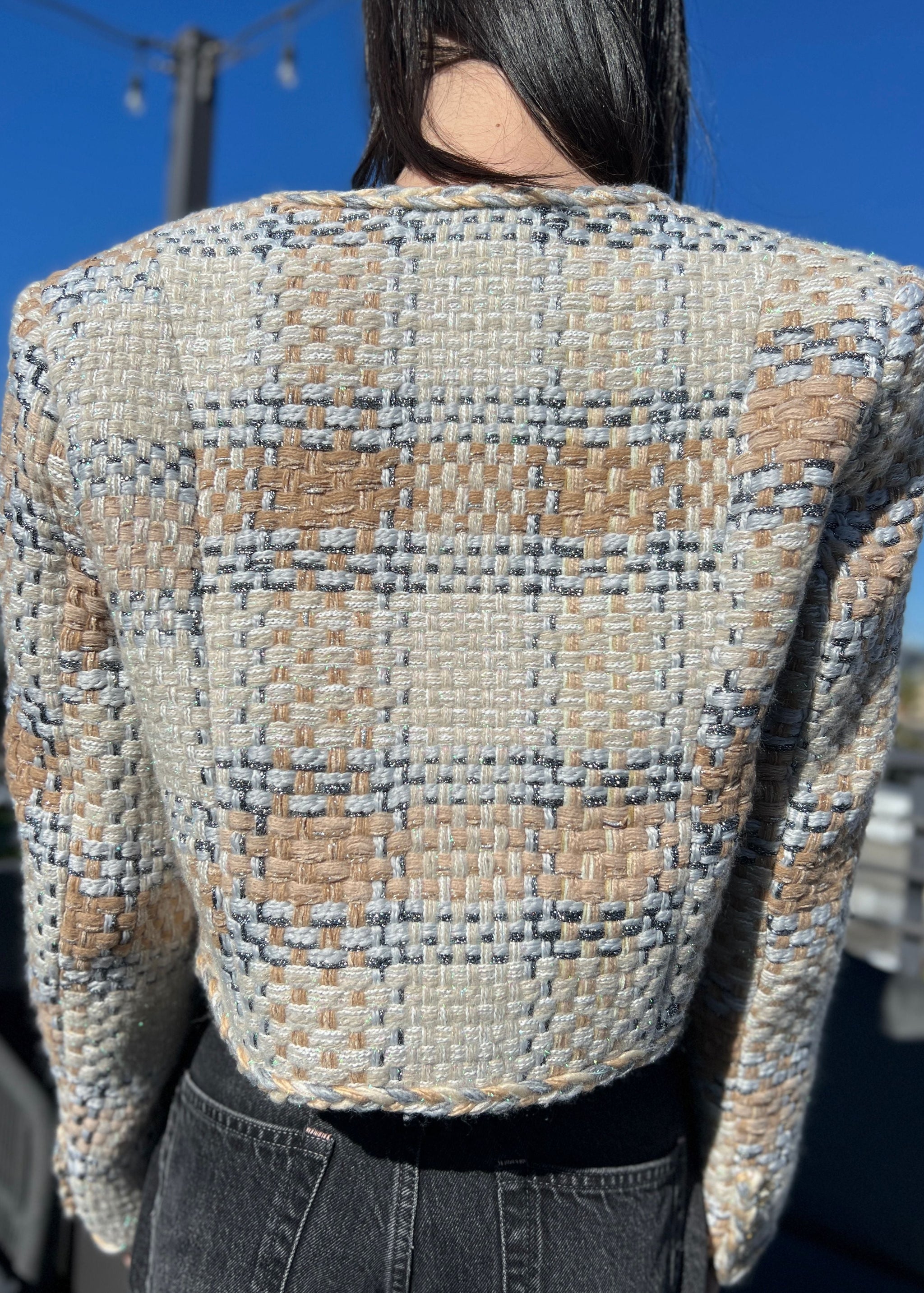 Tiffany Tweed and Lurex Jacket with Button Details – Benaar LA