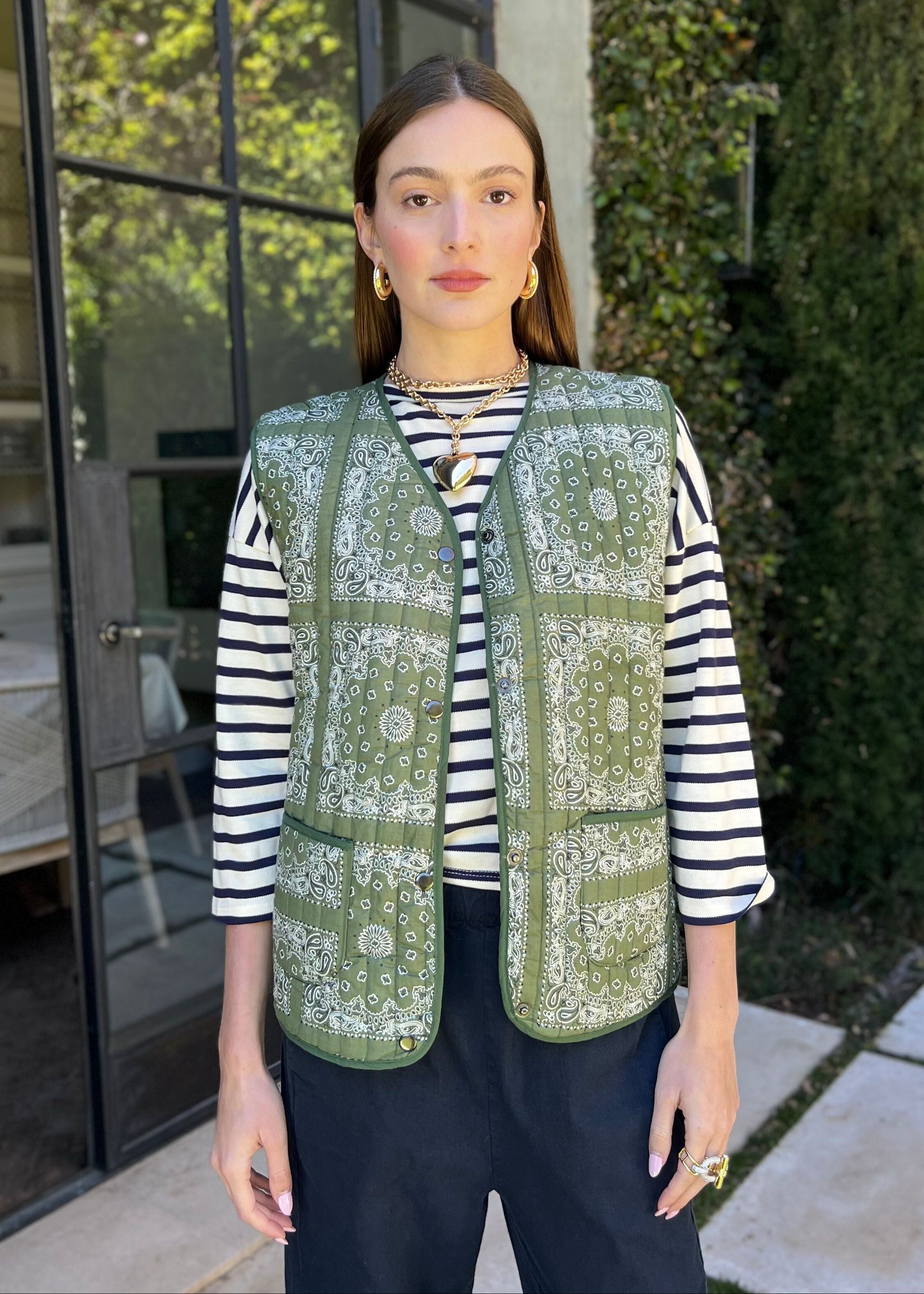 Paisley Denim Bandana Print Quilted Vest – Benaar LA