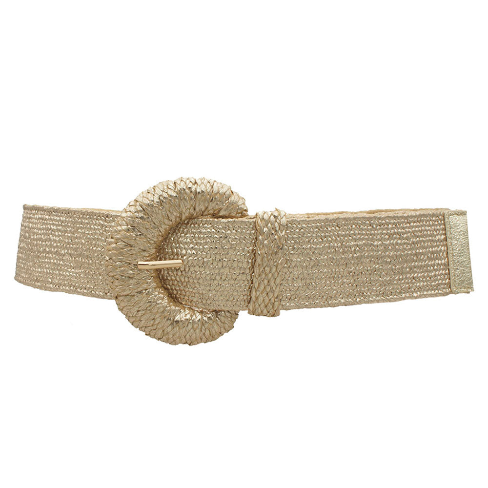 Hillary Halfmoon Shaped Metallic Rattan Belt