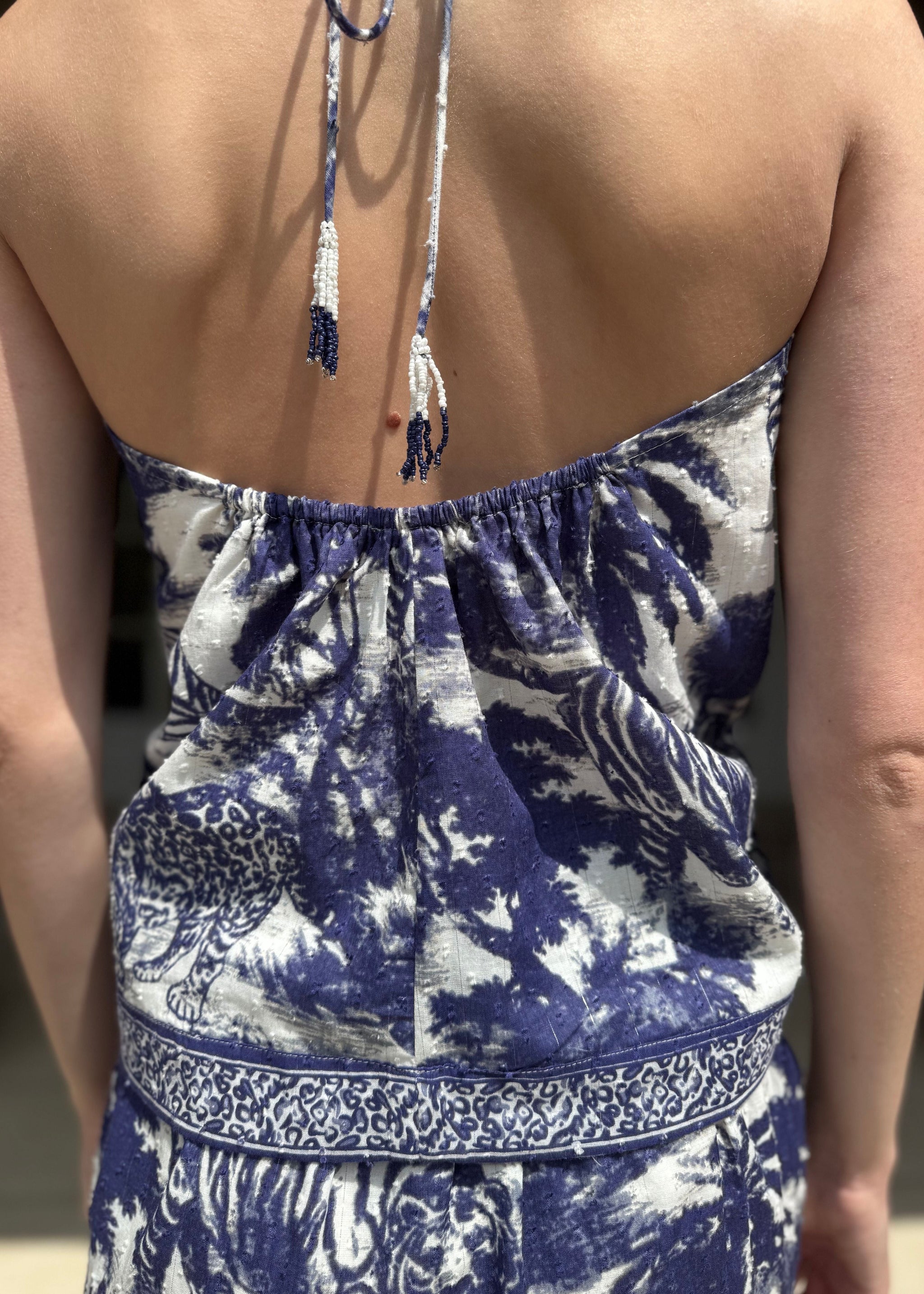 Solana Blue Jungle Print Knot Tank Top – Benaar LA