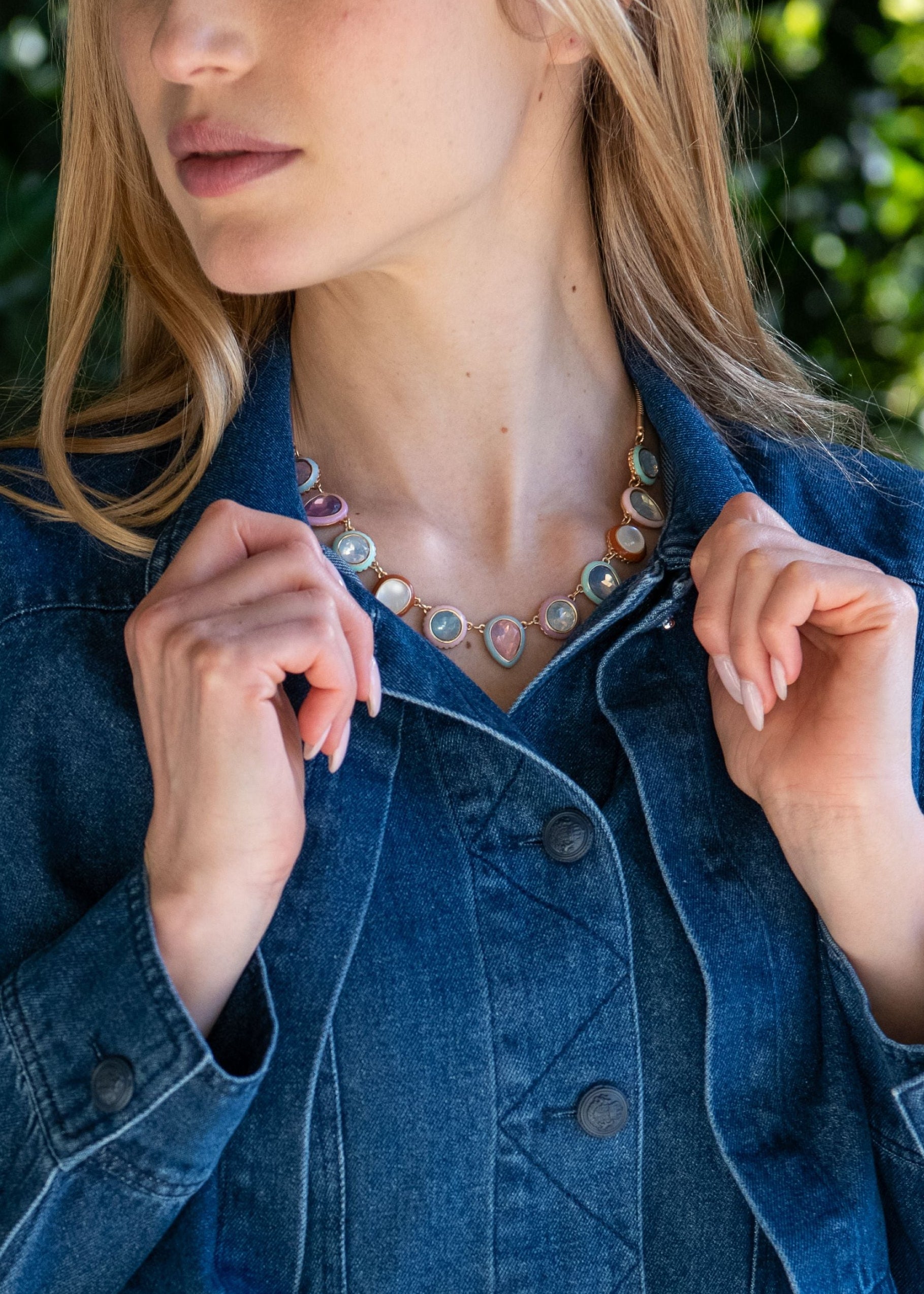 Markeya Multicolor Stone Link Cord Necklace – Benaar LA
